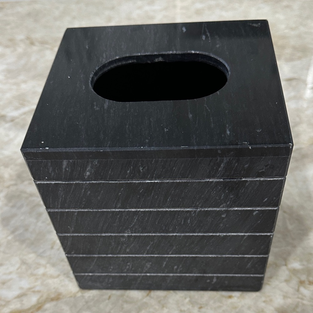 Black Marble Tissue Box Cover